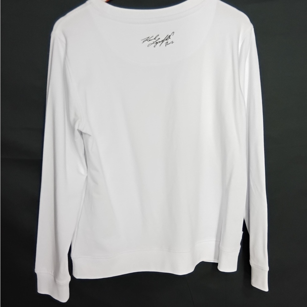 Karl lagerfield White Sweatshirt with Floral Perfum brand new w out tags size M - Picture 2 of 13